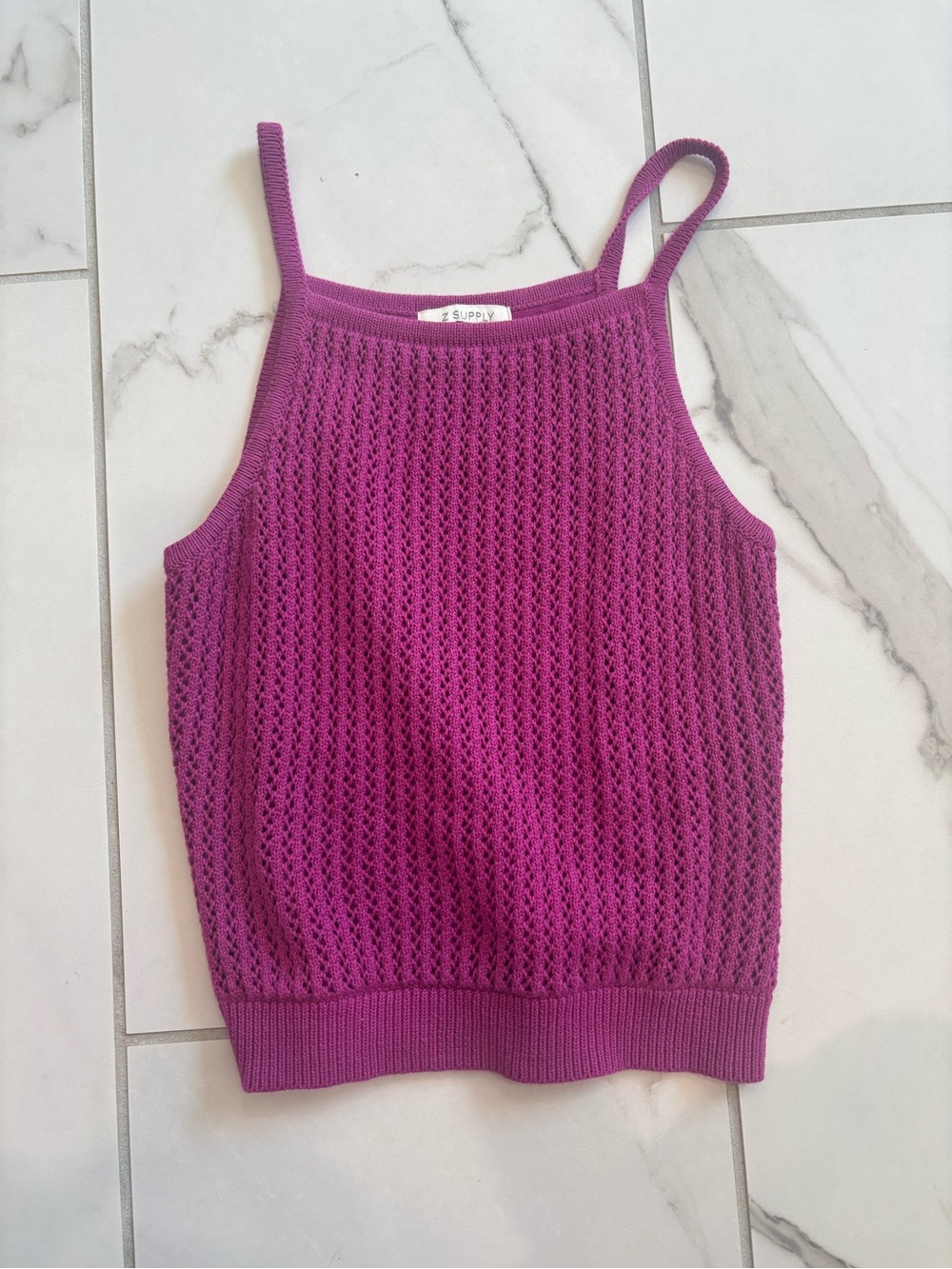 Z Supply Spaghetti Strap Knit Tank in Magenta Purple